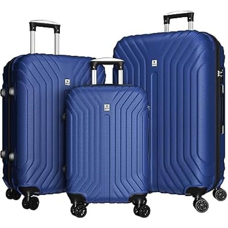 Luggage Sets Expandable PC ABS 3 Piece Set Durable Suitcase with Spinner Wheels