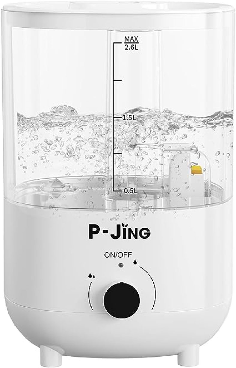 Humidifier for Bedroom, 2.6L Ultrasonic Cool Mist Humidifier for Large Room, Quiet Humidifiers
