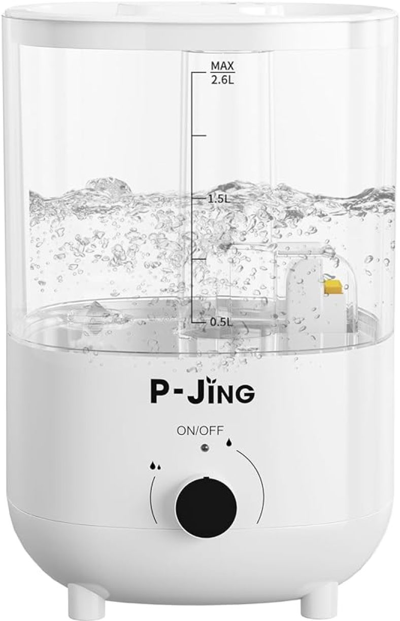 Humidifier for Bedroom, 2.6L Ultrasonic Cool Mist Humidifier for Large Room, Quiet Humidifiers