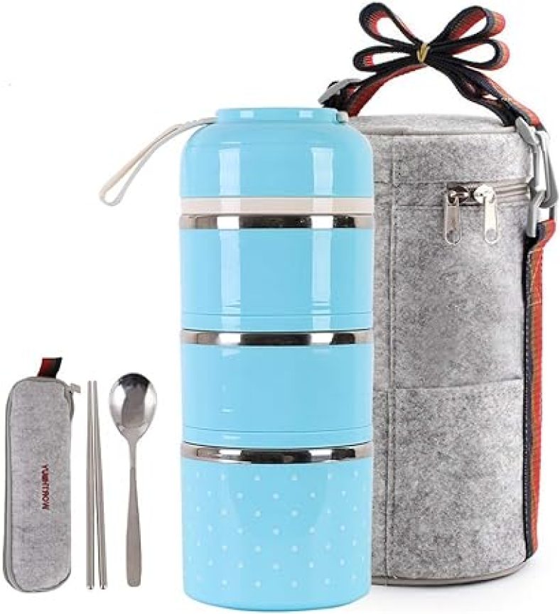 Cute Lunch Box Insulated Lunch Bag Bento Box Food Container Storage Boxes With Cutlery For Adults