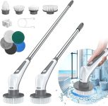 Electric Spin Scrubber, 10 in 1 Cordless Cleaning Brush IPX8 with 9 Replaceable Brush Heads