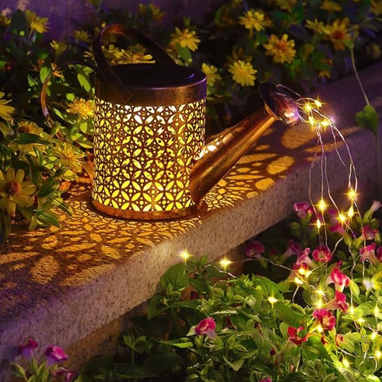 Solar Hanging Watering Can Lights,Solar Lights for Outside Garden,Yard Porch Lawn Backyard