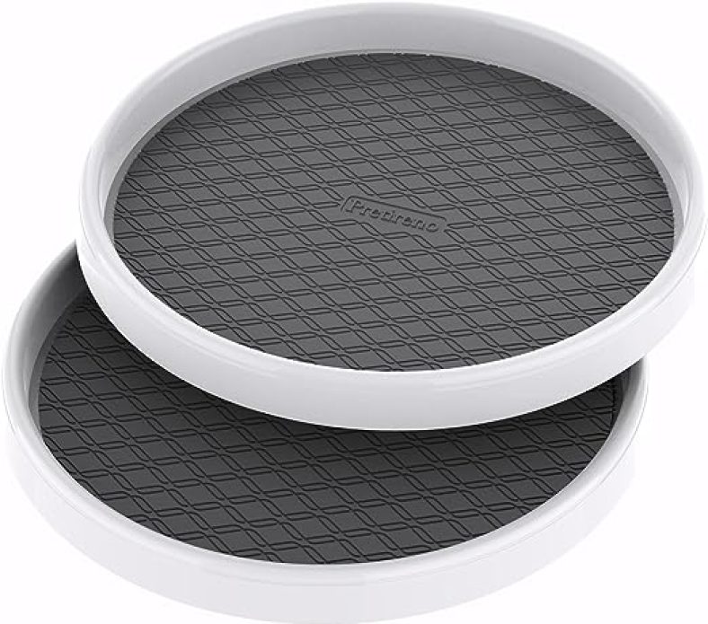 Lazy Susan Turntable 2 Pack, Non-Skid Lazy Susan Organizer 10 Inch for Cabinet, Pantry, Kitchen