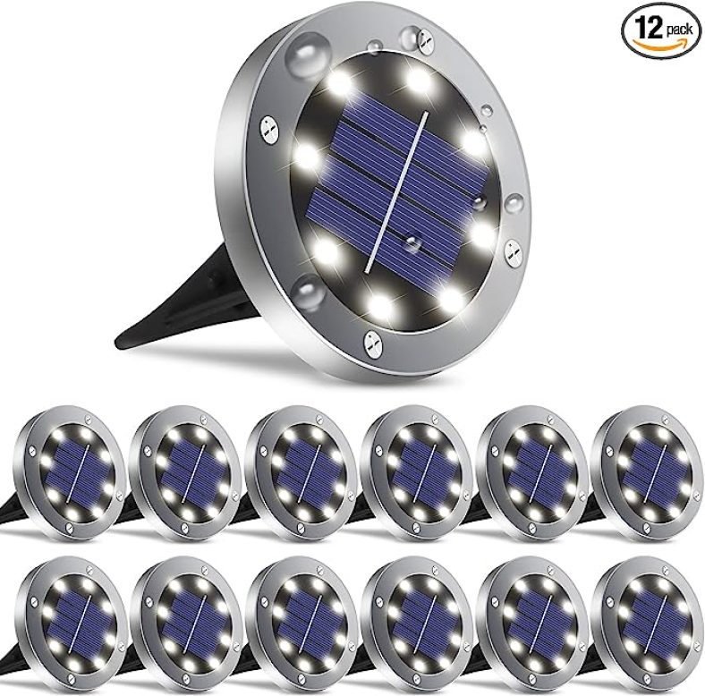 12pk Solar Outdoor Lights,Upgraded Waterproof Solar Garden Lights Pathway Lights In-Ground