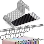 Closet Organizers and Storage,10 Pack Pants Hangers Space Saving,Dorm Room Essentials