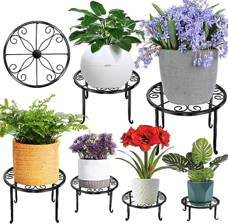 6 Pack Metal Plant Stand Indoor Outdoor Plants Holders-Flower Potted Stands Rack