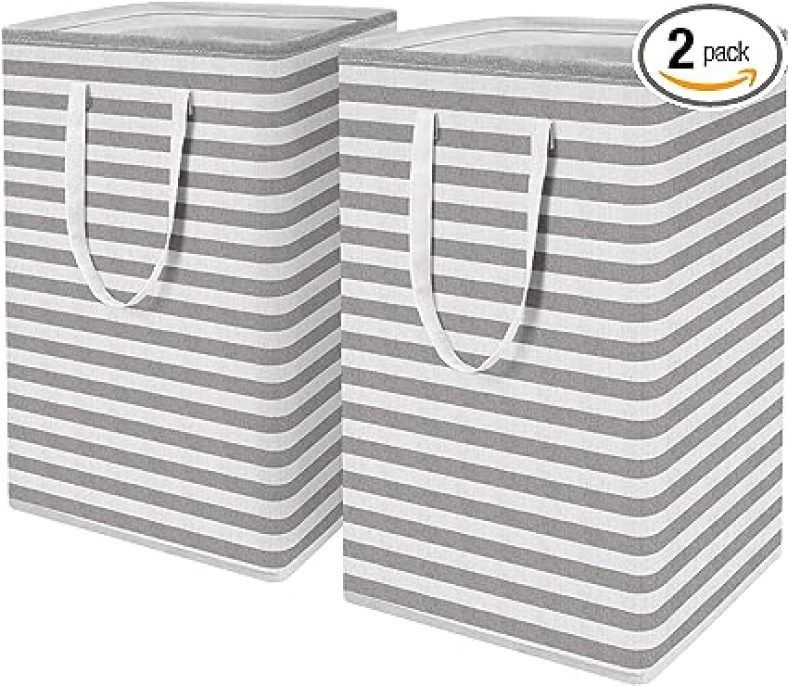 2-Pack Laundry Hamper 75L Collapsible Large Laundry Baskets with Easy Carry Handles