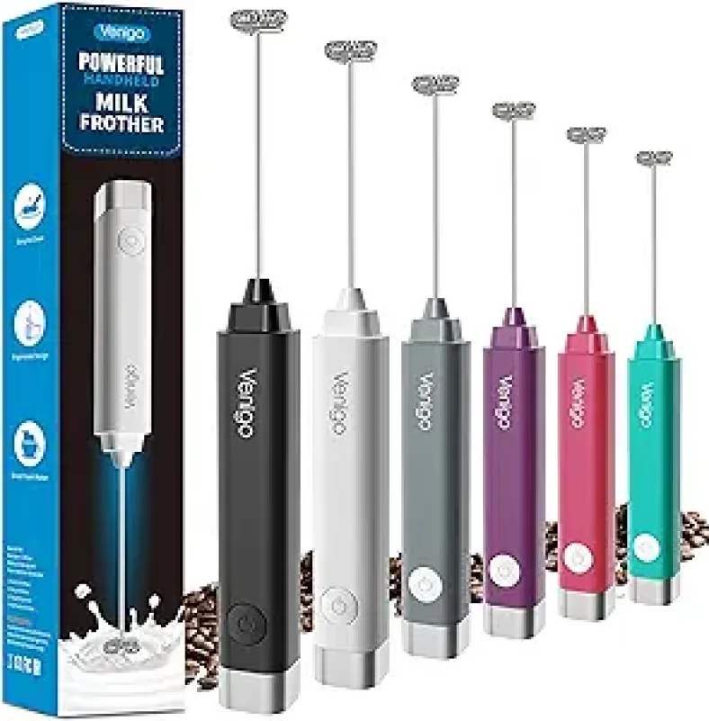 Handheld Milk Frother, Battery Operated Electric Foam Maker for Drink Mixer