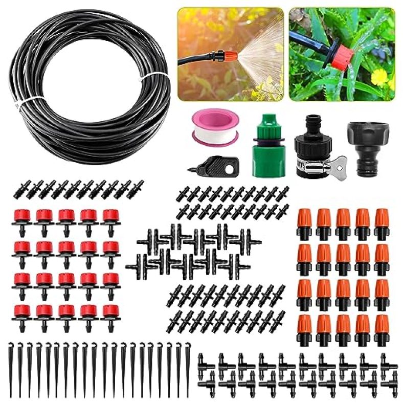Drip Irrigation Kit Automatic Watering System Drip Irrigation System 100FT 1/4? Blank Distribution Hose