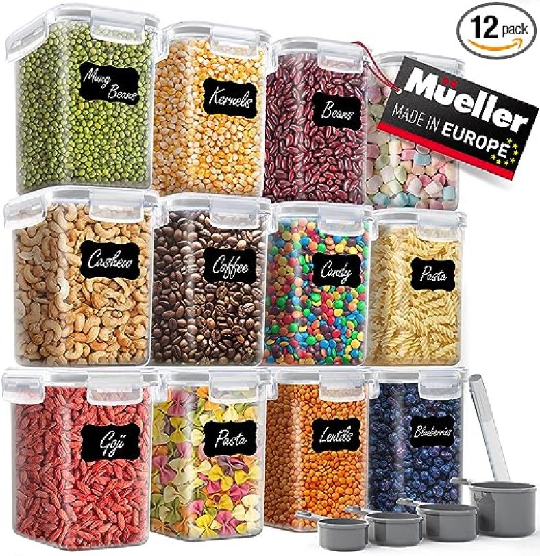 Mueller Airtight Food Storage Container Set with Lids  12-Piece, Kitchen & Pantry Organization