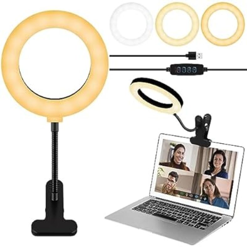 6.3? LED Self-Timer Ring Light, Color Temperature and Brightness Adjustable LED Desktop Ring Light