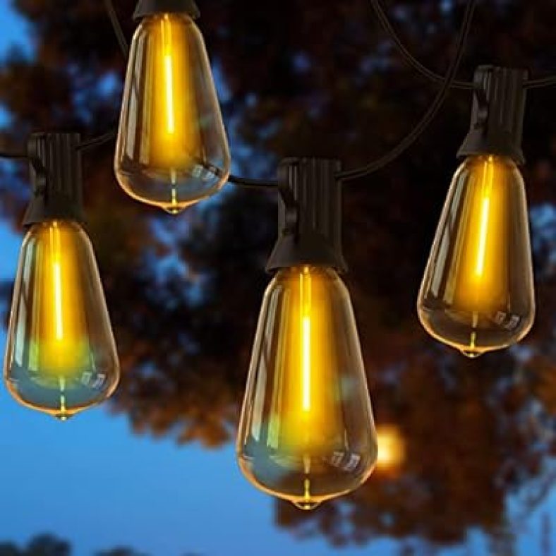 104FT LED Outdoor String Lights,Patio Lights with 54 Shatterproof ST38 Vintage Edison Bulbs