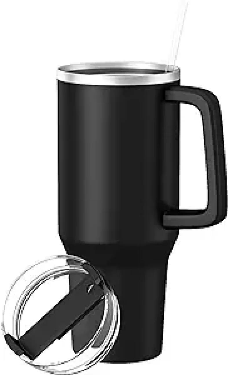 40 oz Tumbler with Handle and Straw, BFA Free Tumbler with Lid and Straw