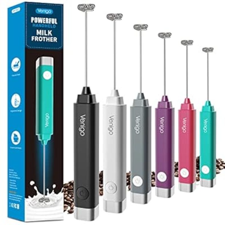 Handheld Milk Frother, Battery Operated Electric Foam Maker for Drink Mixer