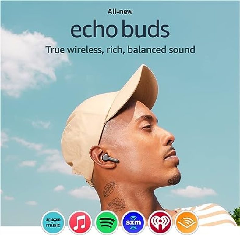 All-new Echo Buds (2023 Release) | True Wireless Bluetooth 5.2 Earbuds w/ Alexa, multipoint
