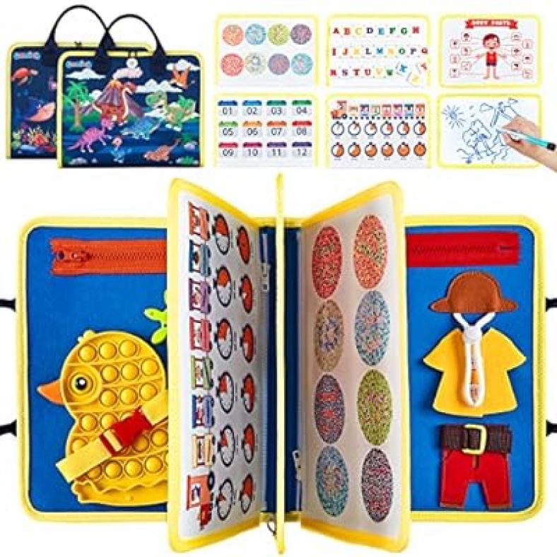 Busy Board, Montessori toys for 1 2 3 4 yr old  Sensory Toys for Toddlers, Educational Preschool Learning Activities