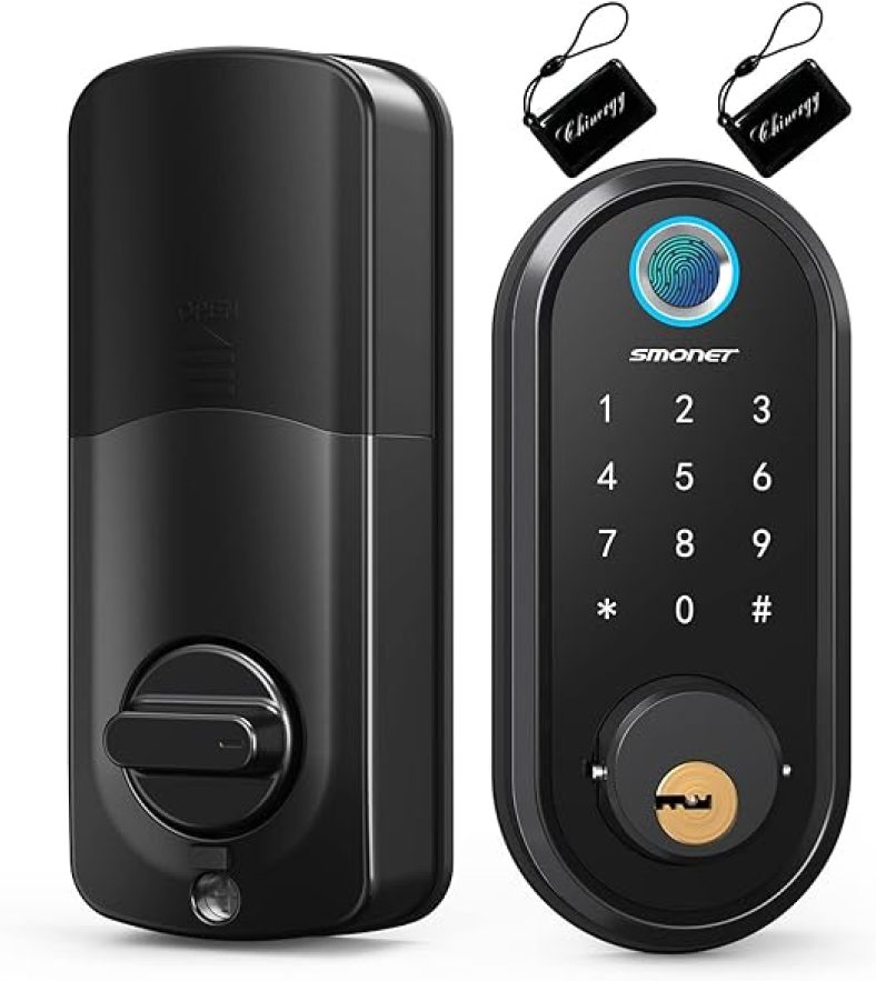 Smart Door Lock, Keyless Entry Deadbolt, Electronic Automatic Bluetooth with Biometric Fingerprint