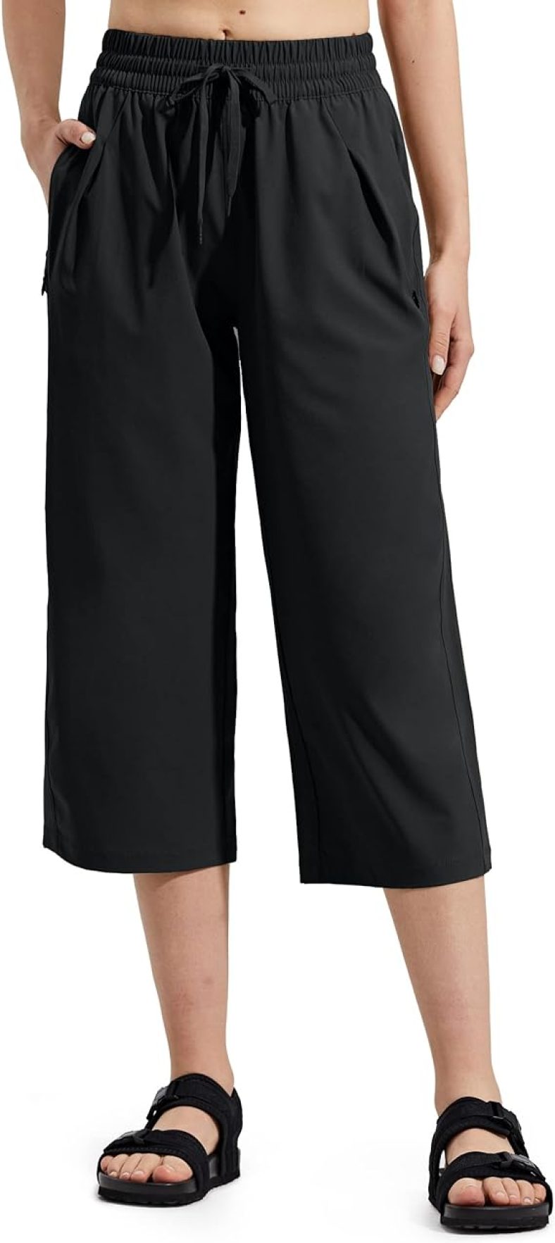 Capri Pants for Women Wide Leg Lightweight Quick Dry Comfy Loose Lounge Sweatpants Capris