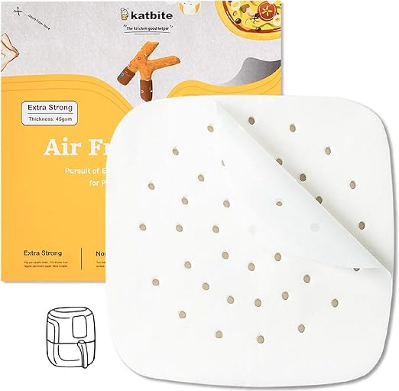 Katbite 8.5 Inch Air Fryer Parchment Paper Liners, 120Pcs Perforated