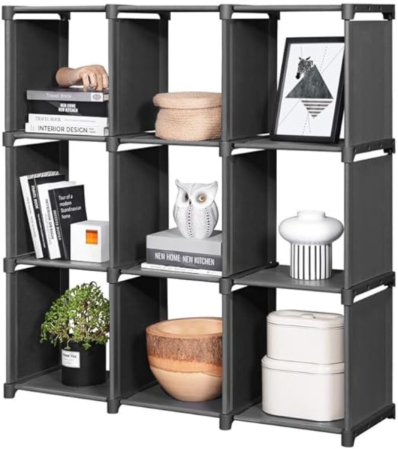 9-Cube DIY Storage Shelves, Open Bookshelf, Closet Organizer Rack