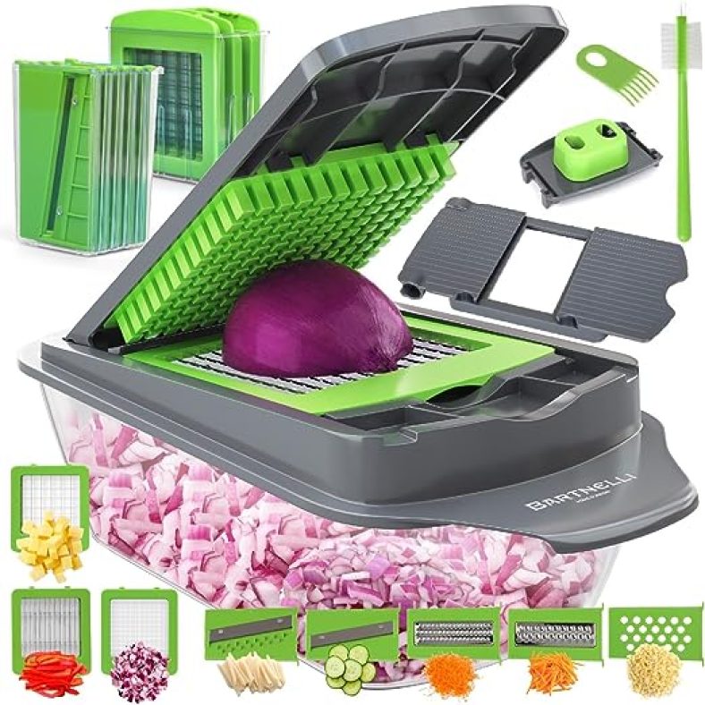 Vegetable Chopper Food Slicer Pro | 15 Pc MultiFuctional Kitchen Gadgets for Onion, Veggie