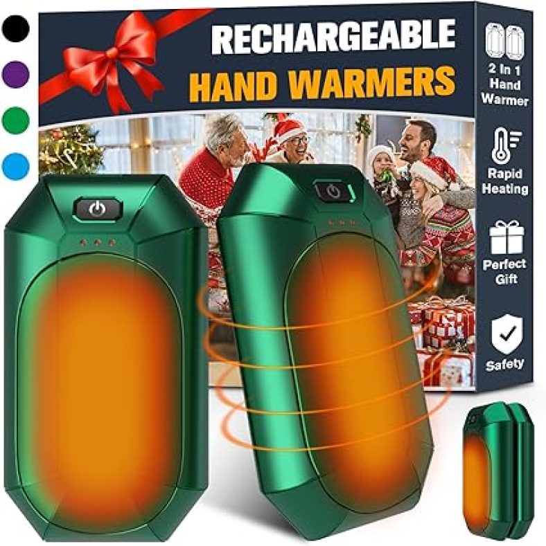 Hand Warmers Rechargeable 2 Pack, Portable Pocket Heater Cute USB 2 in 1 Hand Warmers $