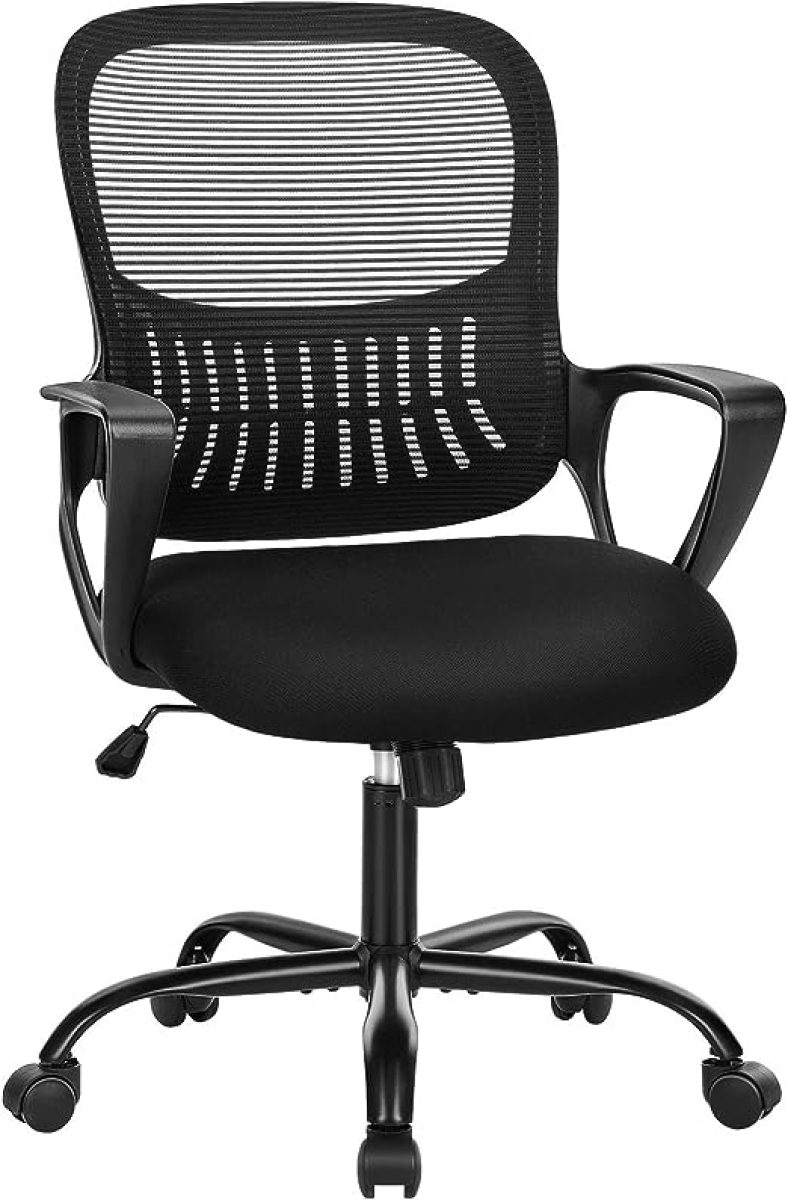 Office Chair Mid Back Computer Ergonomic Mesh Desk with Larger Seat, Executive Height Adjustable