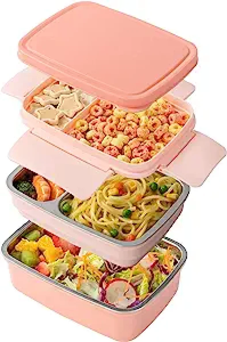 Stainless Steel Bento Box Adult Lunch Box, Leakproof Stackable Large Capacity