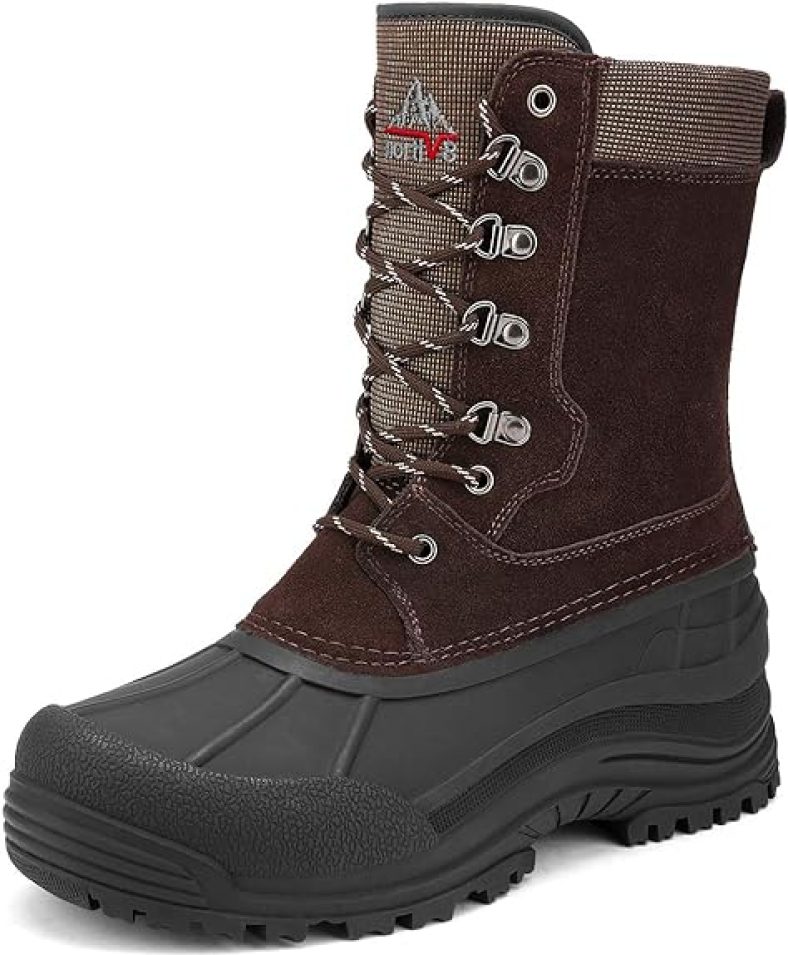 NORTIV 8 Mens Insulated Waterproof Winter Snow Boots