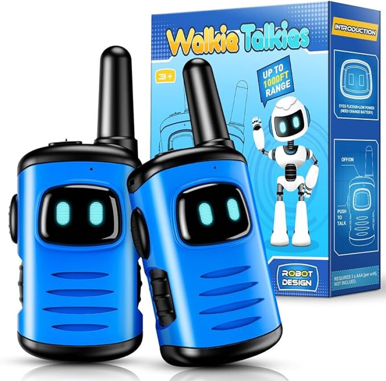 Kids Walkie Talkies Toys for Boys: Mini Robots Walkies Talkies 2 Pack Birthday Gifts for 3 4 5 6 Year Old