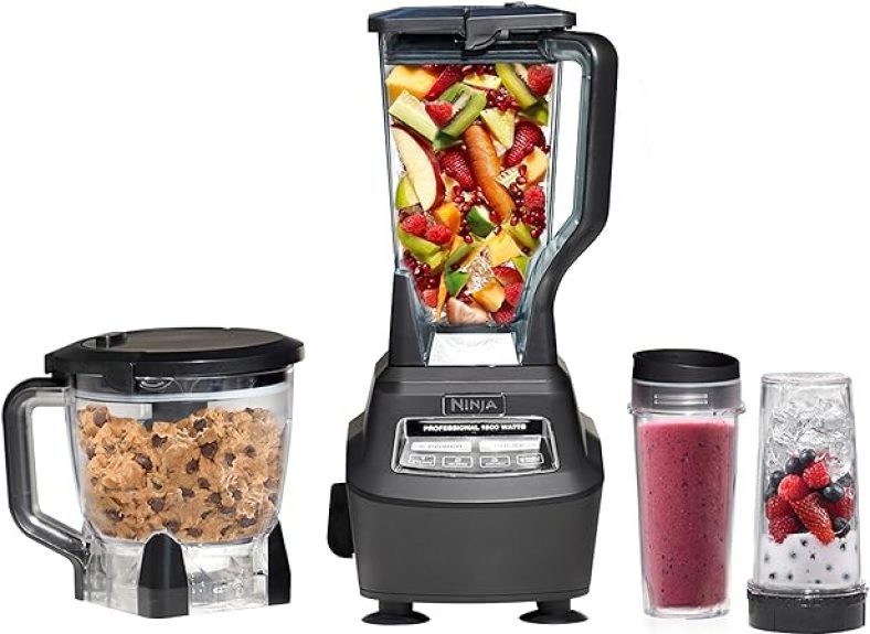 Ninja BL770 Mega Kitchen System, 1500W, 4 Functions for Smoothies, Processing, Dough, Drinks