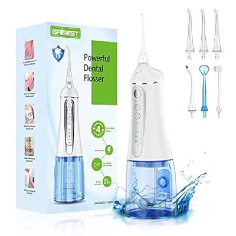 Water Dental flosser for Teeth Cleaning  Rechargeable Cordless Oral Irrigator 4 Modes