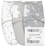 BABY Organic Newborn Swaddles Sleep Sack, Gray Starry Sky & Astronaut