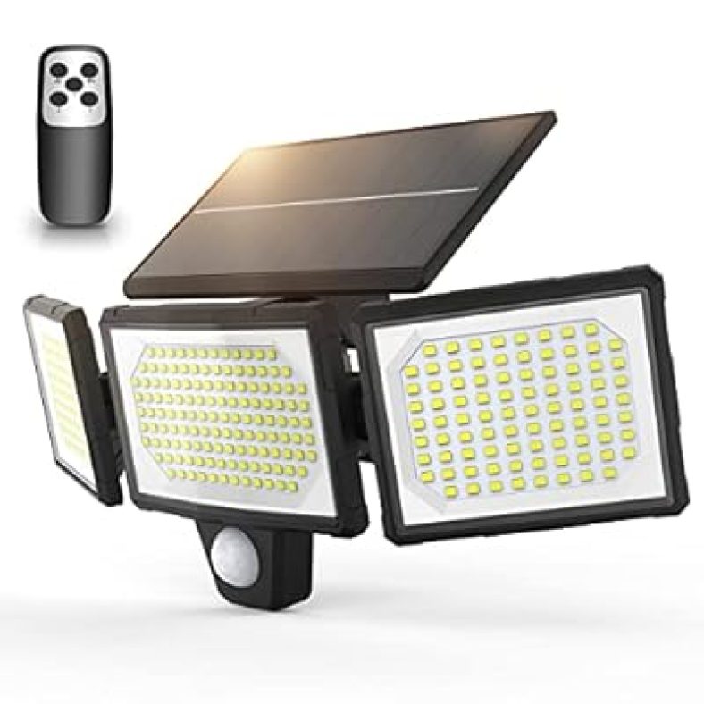 Large Solar Panel Flood Lights Outdoor, 304 Led Solar Lights Waterproof IP67
