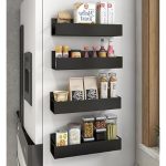 Magnetic Spice Rack for Refrigerator, magnetic shelves, Magnetic Fridge Organizer 4 Pack