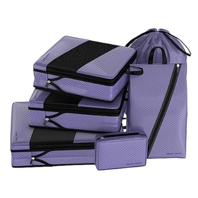 Compression Packing Cubes for Suitcases, UNTIFUL 6 Set Travel Organizer Cubes