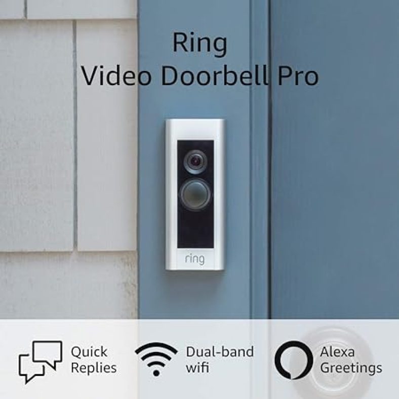 Ring Video Doorbell Pro Upgraded, with added security features and a sleek design