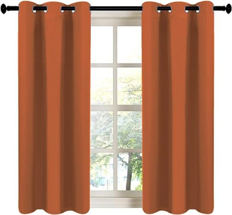 2 Panels Thermal Insulated Blackout Darkening Grommet Living Room Curtains Window Drapes