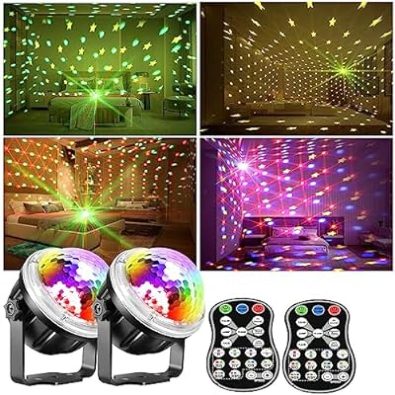2Pack Disco Ball Lights,Party Lights, Star Projector for Parties, Room Bedroom Décor