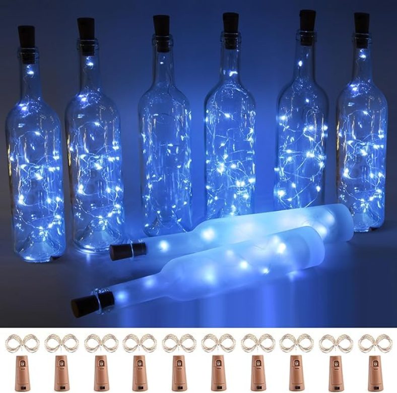Wine Bottle Lights with Cork Christmas Lights 10 Pack of 20 LED Fairy Lights Waterproof