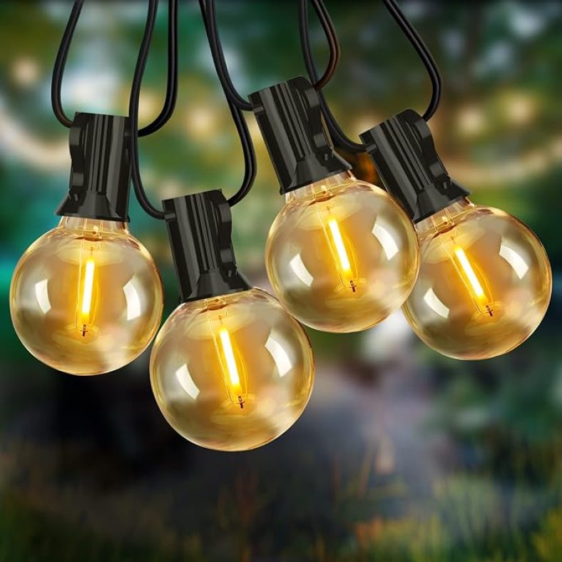 50ft Outdoor String Lights Waterproof G40 Patio Lights LED Edison String Lights