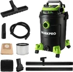 WORKPRO 6 Gallon Wet/Dry Vacuum, 5.5 Peak HP Shop Vac Cleaner w/ HEPA Filter, Hose and Accessories