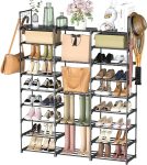 9 Tiers Shoe Rack Organizer, Vertical Large Capacity Shoe Storage Shelf
