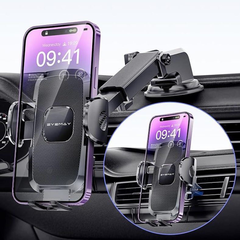 Phone Holder Car  [ Bumpy Roads Friendly ] Phone Mount for Car Dashboard Windshield Air Vent 3 in 1