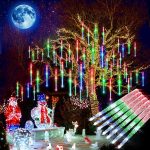 Christmas Lights Outdoor, Waterproof Meteor Shower Lights Falling Rain Outdoor String Light