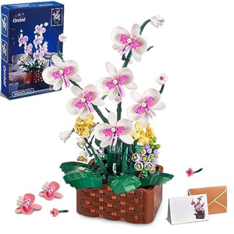 Flowers Orchid Building Set, Build an Orchid Bonsai Botanical Collection Display Model