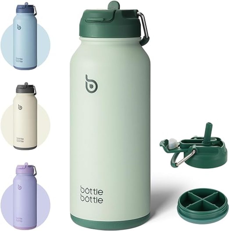32oz Insulated Water Bottle Stainless Steel Sport Water Bottle with Straw