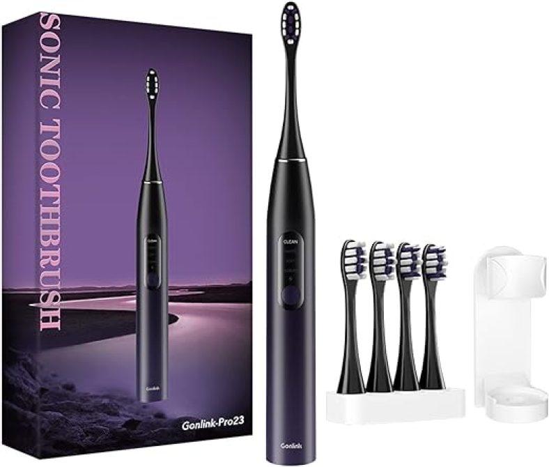 Electric Toothbrush for Adults and Kids, Rechargeable Sonic Electric Toothbrushes w/ 4 Brush Heads