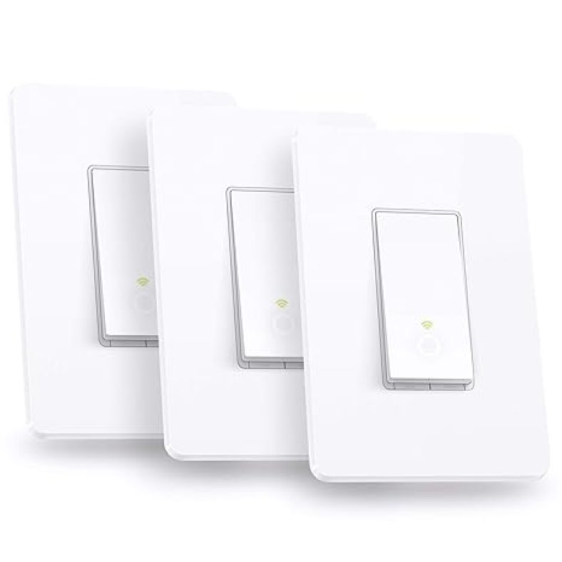 3Pk Kasa Smart Light Switch HS200P3, Single Pole, 2.4GHz Wi-Fi Light Switch