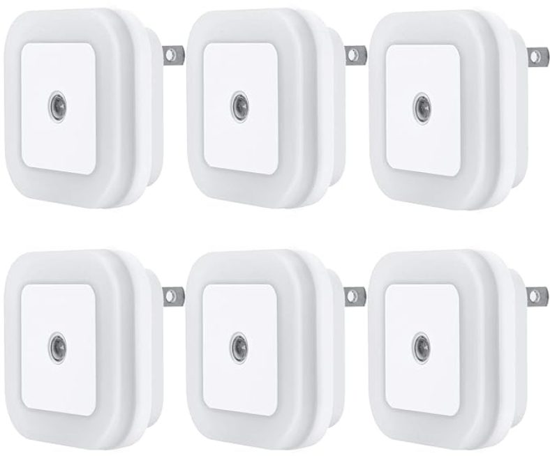 6pk LED Night Light Lamp with Smart Sensor Dusk to Dawn Sensor